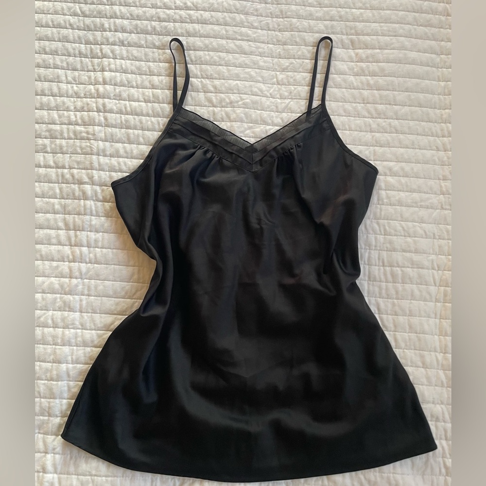 Vintage Black Silk Tank Top